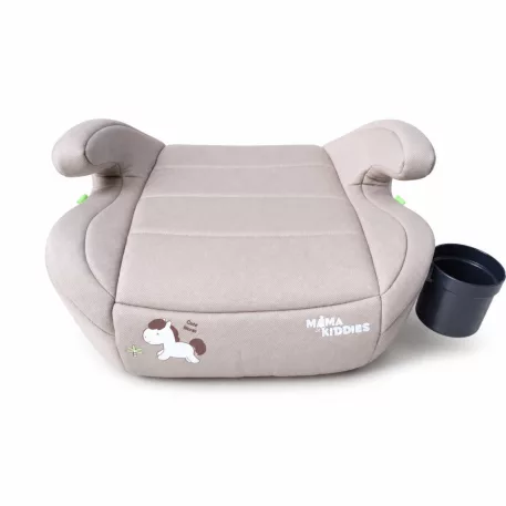 Mama Kiddies® HappyRide i-Size podsedák 125–150 cm – béžový, Pony + dárek: držák na nápoj