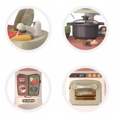 62 cm vysoká Home Kitchen dětská kuchyňská souprava s 29 doplňky v olivové barvě