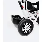Dětská tříkolka MK H-Trike Harmony s otočným sedadlem o 360 stupňů, rodičovským madlem v červeno-bílé barvě + dárek