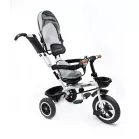 MK H-Trike Hawk tříkolka s otočným sedadlem o 360 stupňů, rodičovskou rukojetí a opěrkou na nohy – šedá barva