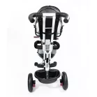 MK H-Trike Hawk tříkolka s otočným sedadlem o 360 stupňů, rodičovskou rukojetí a opěrkou na nohy – šedá barva