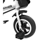 MK H-Trike Hawk tříkolka s otočným sedadlem o 360 stupňů, rodičovskou rukojetí a opěrkou na nohy – šedá barva