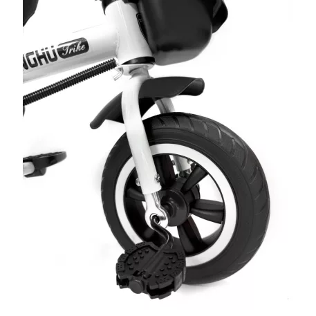 MK H-Trike Hawk tříkolka s otočným sedadlem o 360 stupňů, rodičovskou rukojetí a opěrkou na nohy – šedá barva