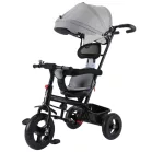 MK H-Trike Hunter tříkolka s vodicí tyčí pro rodiče a opěrkou nohou v šedé barvě