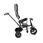 MK H-Trike Hunter tříkolka s vodicí tyčí pro rodiče a opěrkou nohou v šedé barvě
