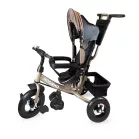 MK H-Trike Hype tříkolka s vodicí tyčí a opěrkou nohou v hnědo-černé barvě + dárek
