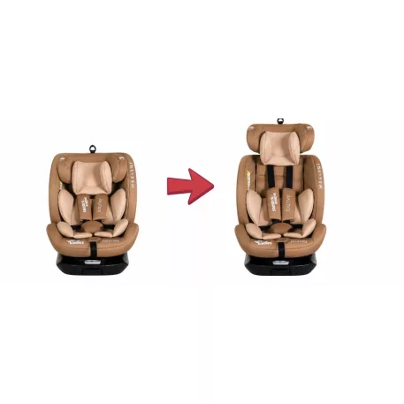 Mama Kiddies® i-Size Journey 360° otočná ISOFIX autosedačka 40–150 cm – béžová + dárek: sluneční stříška