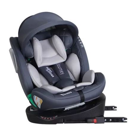 ISOFIX 360° otočná autosedačka Mama Kiddies® iSize Journey (40–150 cm) v šedé barvě, sluneční clona jako dárek