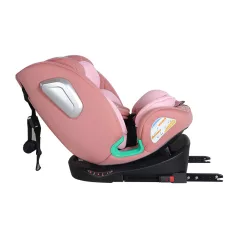   ISOFIX 360° otočná autosedačka Mama Kiddies iSize Journey (40–150 cm) v růžové barvě, sluneční clona jako dárek
