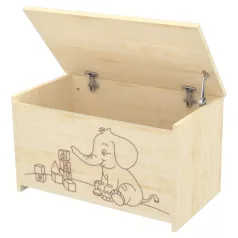Úložný box na hračky se sloníkem – javorový