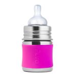 Pura nerezová kojenecká láhev 150ml- růžová