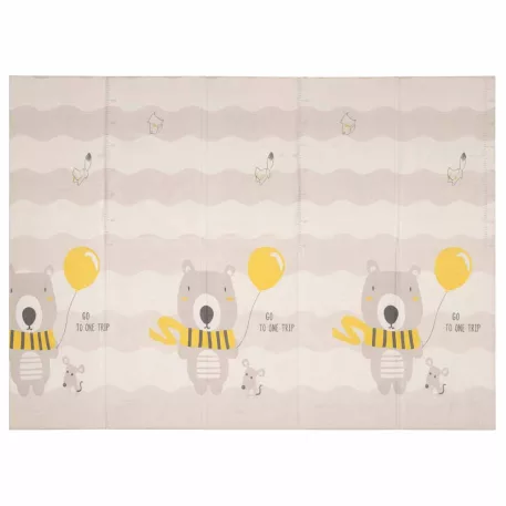 Oboustranná skládací hrací podložka z pěny XPE – 150 × 200 cm – motiv les / medvídek