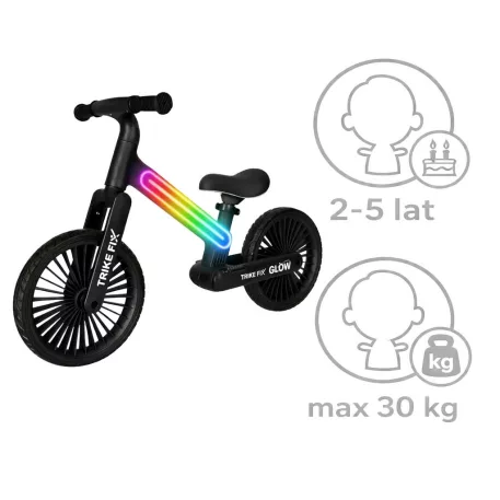 Trike Fix Glow LED odrážedlo – černé