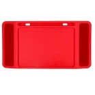Stabilní přenosný stolek na notebook do auta s organizérem a kapsami pro děti – červený