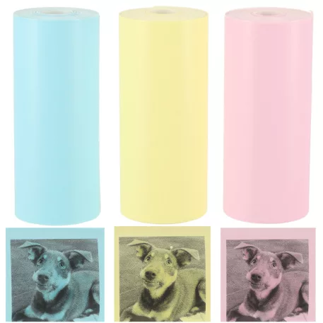 3 ks barevných papírových rolí pro mini termotiskárnu 5,7 cm × 3 m