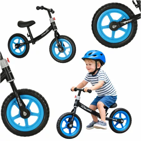 Trike Fix Balance dětské odrážedlo s nastavitelným sedlem a řídítky, 28 cm kola, do 35 kg – černo-modré