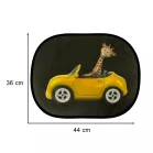 Staticky přilnavá sluneční clona na okno auta – se vzorem žirafy, sada 2 ks.