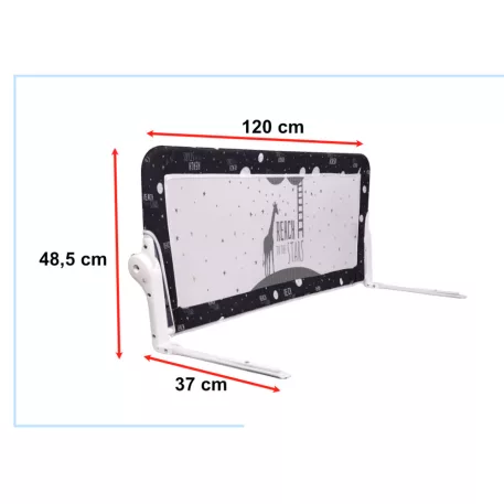 Bezpečnostní zábrana na postel – 120 cm, černá
