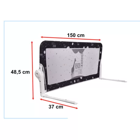 Bezpečnostní zábrana na postel – 150 cm, černá