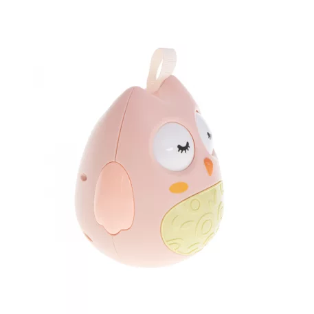 Kývací senzorická sovička – růžová, od 3 měsíců