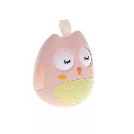 Kývací senzorická sovička – růžová, od 3 měsíců