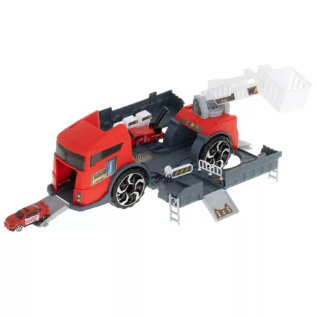 Hasičské auto 2 v 1 a garáž se 2 auty