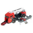 Hasičské auto 2 v 1 a garáž se 2 auty