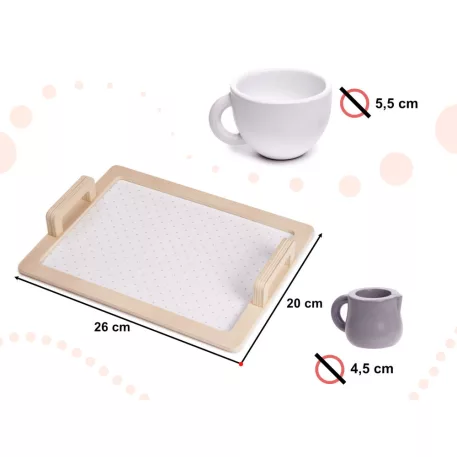 Dřevěný čajový set s hračkami pro 2 osoby