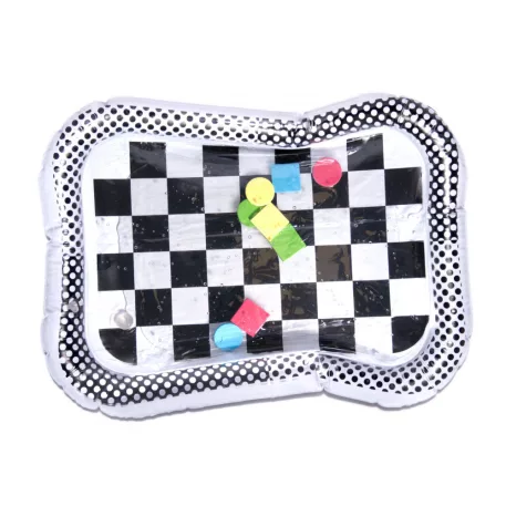 Nafukovací vodní podložka s černo-bílým šachovnicovým vzorem – 65 × 50 cm