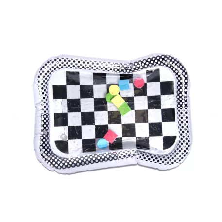 Nafukovací vodní podložka s černo-bílým šachovnicovým vzorem – 65 × 50 cm