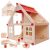 Dřevěný domeček pro panenky s nábytkem a figurkami