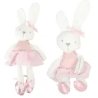 Plyšový maskot zajíček v růžových šatech – 42 cm