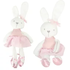 Plyšový maskot zajíček v růžových šatech – 42 cm