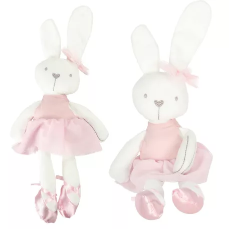 Plyšový maskot zajíček v růžových šatech – 42 cm