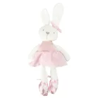Plyšový maskot zajíček v růžových šatech – 42 cm