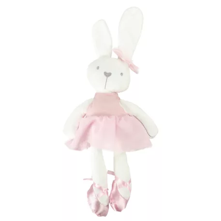 Plyšový maskot zajíček v růžových šatech – 42 cm