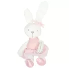 Plyšový maskot zajíček v růžových šatech – 42 cm
