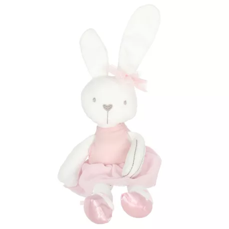 Plyšový maskot zajíček v růžových šatech – 42 cm