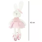 Plyšový maskot zajíček v růžových šatech – 42 cm