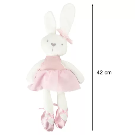 Plyšový maskot zajíček v růžových šatech – 42 cm