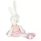 Plyšový maskot zajíček v růžových šatech – 42 cm
