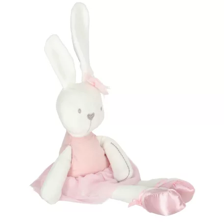 Plyšový maskot zajíček v růžových šatech – 42 cm