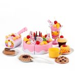 75 dílný plastový narozeninový dort - růžový