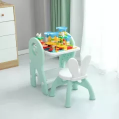   Mama Kiddies Funny multifunkční hrací stolek zelený s dárkovou sadou hraček a fixů