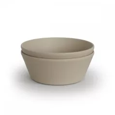 Mushie kulatá miska, 2 ks – Vanilla