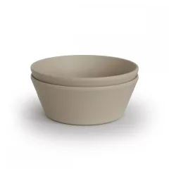Mushie kulatá miska, 2 ks – Vanilla
