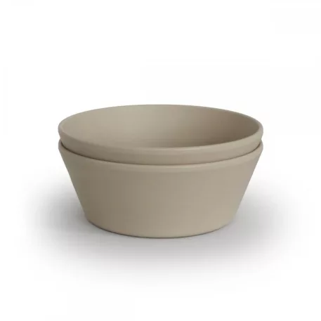 Mushie kulatá miska, 2 ks – Vanilla