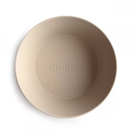 Mushie kulatá miska, 2 ks – Vanilla