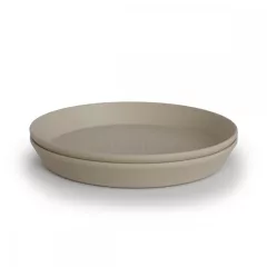 Mushie kulatý talíř, 2 ks – Vanilla