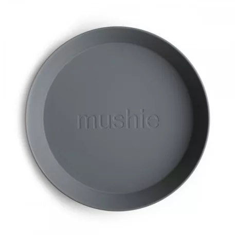 Mushie kulatý talíř, 2 ks – Smoke